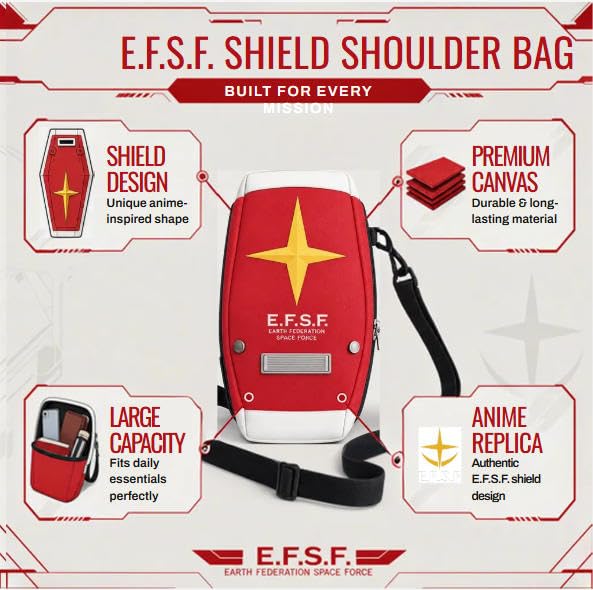 Image of Shield Backpack Anime Accessories Cosplay Backpack Manga Multi Purpose Bag Stylish Ideal Gift for Anime Fans (Red Shoulder Bag)