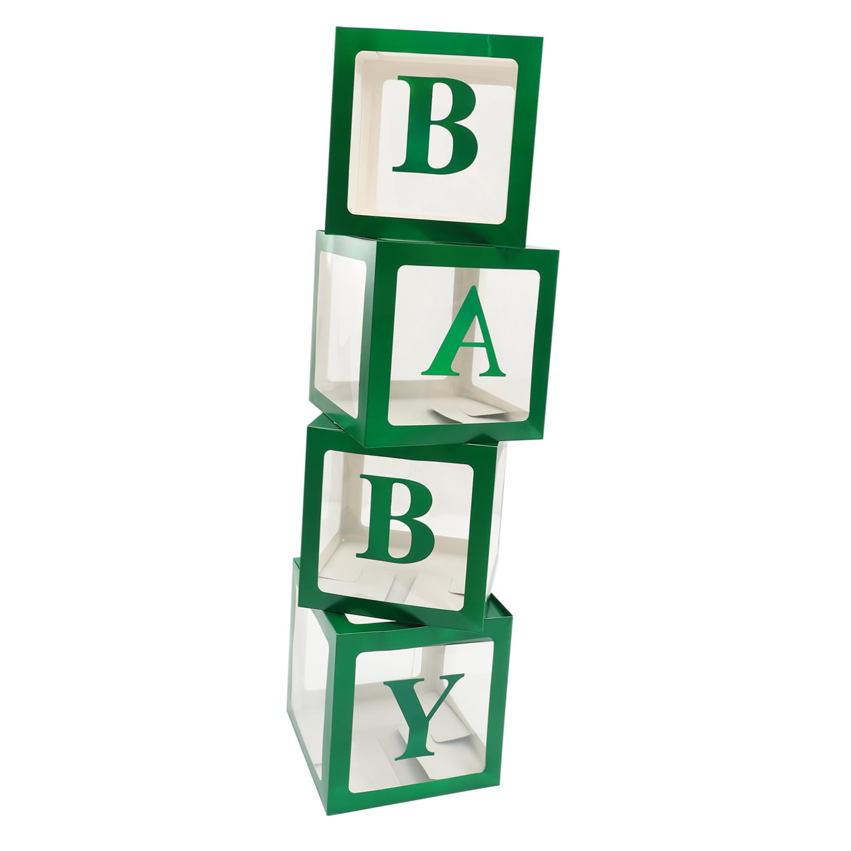 Ciieeo Durchsichtige Geschenkboxen für Babyparty mit Babyboxen aus Papier Wiederverwendbar und Einfache Installation für Shower und Gender Reveal Dekoration