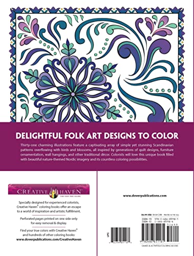 Creative Haven Scandinavian Folk Art Coloring Book (Adult Coloring Books: World & Travel) - Image 2