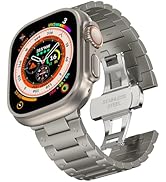 Armand Kompatibel mit Apple Watch Armand Ultra/Ultra 2, Edelstahl Link Armband Easy Fit Uhrenarmb...