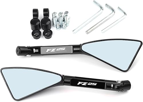 OBEEZI Powersports - Espejos laterales para Yamaha y ha FZ25 FZ-25, accesorios universales de motocicleta CNC, aluminio, visión trasera de 0.315 in