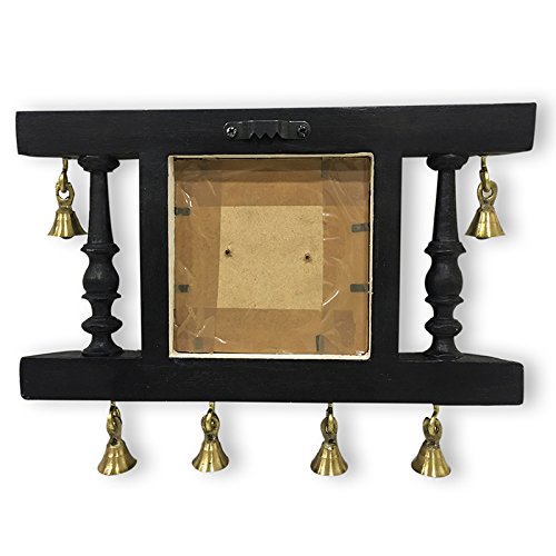 ExclusiveLane 'Brass People On Teak Wood' Warli Handpainted Wooden Key Holder for Home Décor Stylish (4 Hooks, Dhokra Art)| Key Hangers for Wall Key Holder Stand Key Stand for Wall Key Chain Holder 2