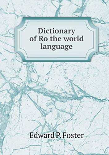 Dictionary of Ro the world language 5519373388 Book Cover