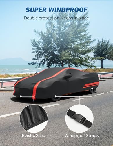 Image of JOYTUTUS Car Cover Compatible with 2020-2026 Corvette C8 Stingray Z06 Z51 (Not Fit for High Wing), Soft Cotton Inner Sun Rain UV All Weather Protection