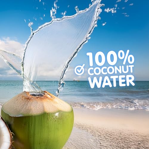 Image of Jans 100% Pure Coconut Water with Pulp (16.57 Fl Oz, Pack of 6) NO Sugar Added | Unsweetened Coconut Water | Not from Concentrate | Non-GMO | Refreshing Taste of the Tropics