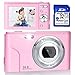 Digitalkamera, FHD 1080P 36.0 MP Mini Videokamera Wiederaufladbare Fotokamera Digitalkamera mit 32GB SD-Karte 16X Digitalzoom, Kompaktkamera für Kinder Studenten Teenager Erwachsene -Rosa