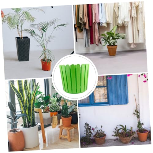 Happyyami Maceta de Valla decoración Jardin decoración jardín Jardinera de plástico Plant Pot tiestos Decorativos Artificial Cubrir Planta Maceta Engrosada Maceta Creativa Resina Green