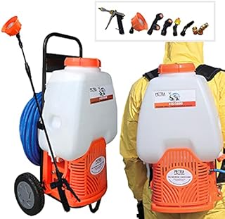 PetraTools Powered Backpack Sprayer with Custom Fitted Cart and 100 Foot Commercial Hose, 2 Hoses Included, Commercial Quality Heavy Duty Sprayer (6.5 Gallon Cart Sprayer)