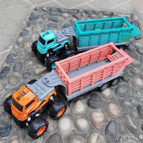 Image of Unbreakable Metal Head Truck Toy Animal Transport Truck Toys Vehicles Toy for 2 3 4 5 Year Kids
