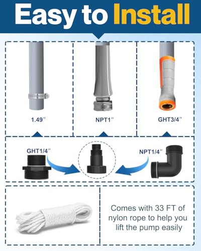 Agiiman SP05 1 Hp Automatic Submersible Sump Pump, 2800 Gph Water Pump Utility Pump For Pool Draining thumb #5