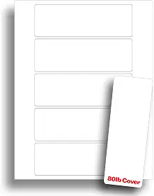 Marcadores de página brancos para impressão - Papel de impressão em branco para impressoras a jato de tinta e laser - Cartolina de capa pesada de 36 kg - 5 marcadores perfurados de 5 x 15 cm por