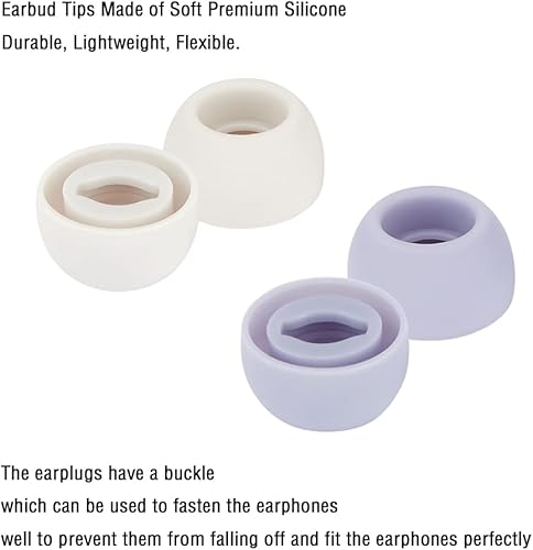 Miniatura 25 de Puntas de repuesto compatibles con Samsung Galaxy Buds Pro – Puntas flexibles de goma de silicona para auriculares – S M L 6 pares (negro + morado)
