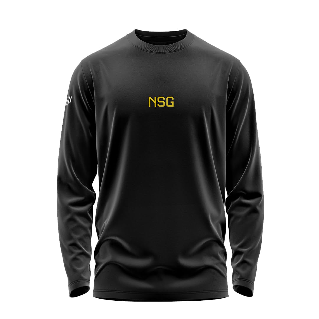 Aero ArmourBlack Cats- NSG Printed Unisex 100% Cotton Full Sleeve T-Shirt | Round Neck