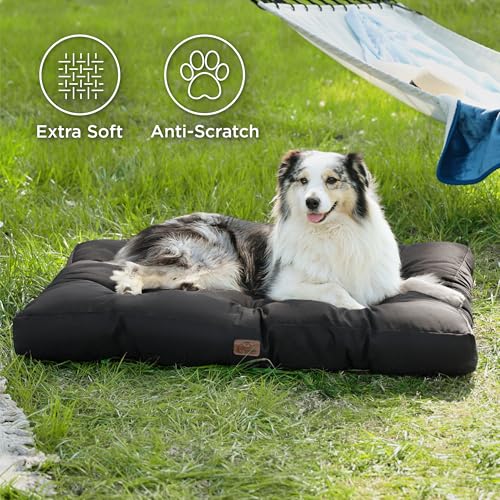 BEDSURE Hundekissen große Hunde waschbar - 111x89cm hundematratze XXL für große, mittelgroße Hunde Outdoor gepolstert Hundematte tiefschwarz in 10cm Höhe, groß XL Hundebett für Haustiere