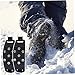 Jorzer Ice Cleats 1 Pair Non-Slip 7 Stud Ice Grips for Shoes Adjustable Stainless Steel Crampons Shoe & Snow Grips for Climbing Hiking