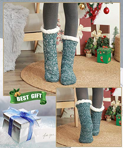 Image of EBMORE Women Slipper Fuzzy Socks Fluffy Cozy Cabin Warm Winter Soft Thick Comfy Fleece Non Slip Home Socks
