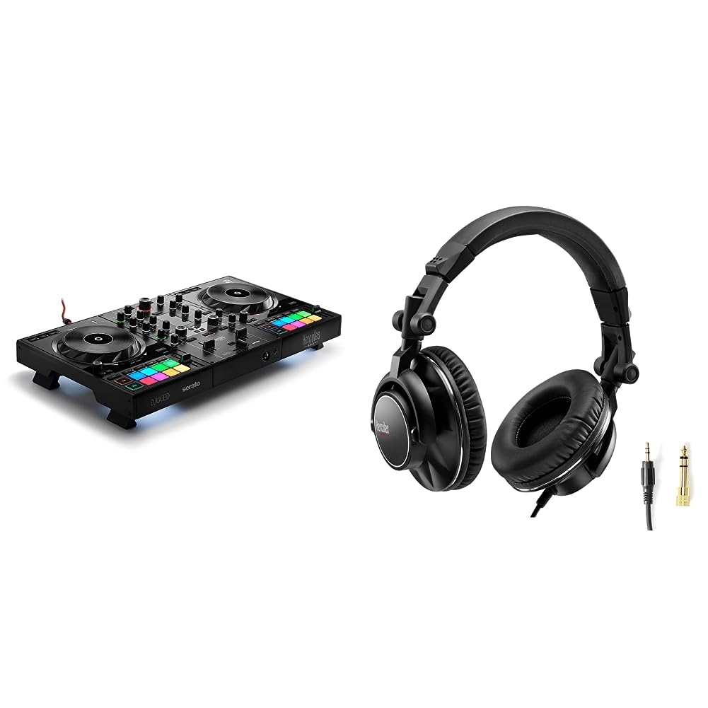 Hercules DJControl Inpulse 500 - Controller DJ USB a doppio deck per Serato DJ Lite e DJUCED & HDP DJ45: Cuffie chiuse sul retro per DJ, Pieghevoli