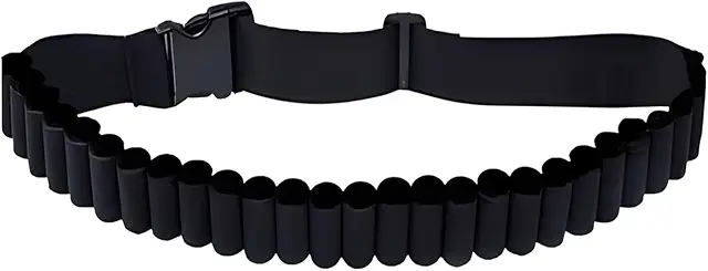 Cinturón de Cartuchos Ajustable 27 Agujeros para Caza y Tiro - Negro