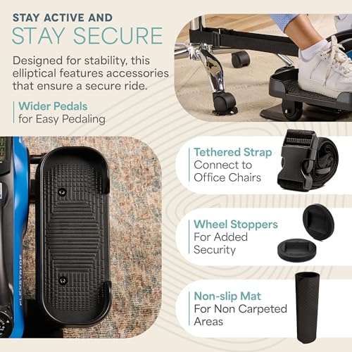 Image of Lifepro Portable Under Desk Elliptical Exercise Machine - Manual Pedal Exerciser for Home Workouts, Muscle Toning, Energy Boost - Mini Foot & Leg Exerciser with Fitness App