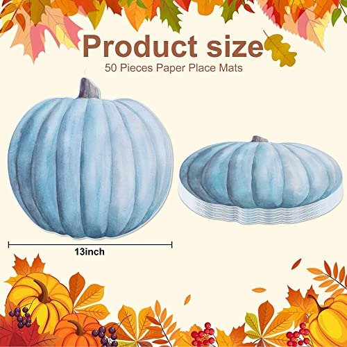 50 Pieces Disposable Pumpkin Paper Place Mats Fall Thanksgiving Placemats For Table Decoration Birthday Party Holiday Dinner Wedding Decor 13”X 13” #TOP1