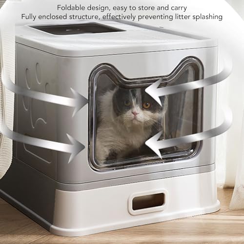 Caja de arena para gato cerrada Luocute acero inoxidable plegable miniatura 4