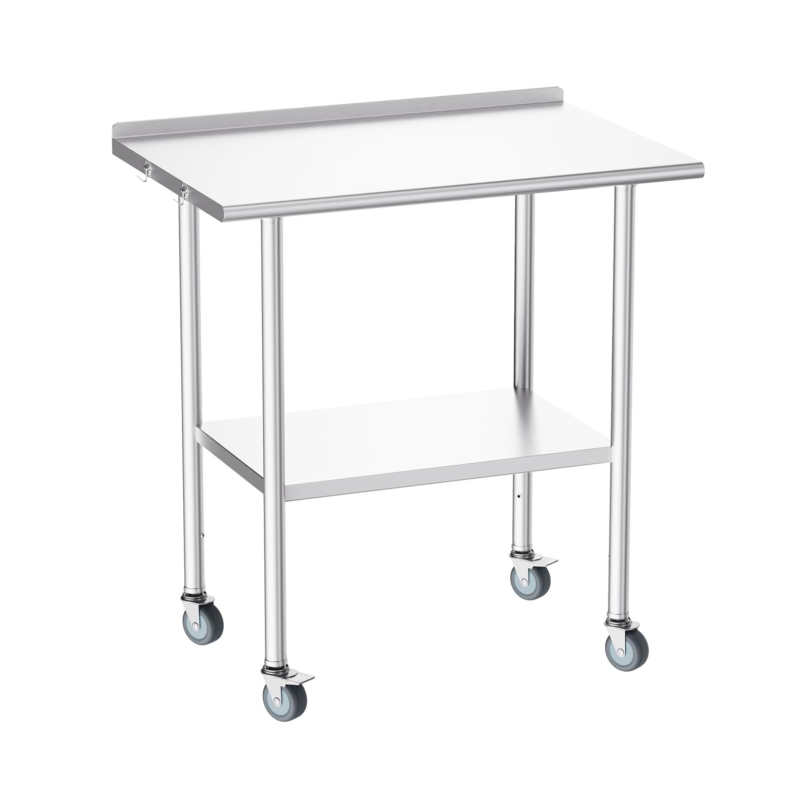 Atelicf NSF Stainless Steel Prep Table 24X36 inch, Backsplash &amp; Casters