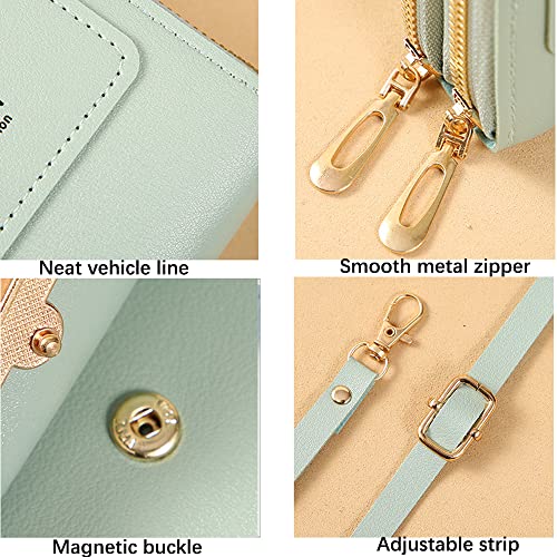Image of Anti-Theft Leather Bag,Small Crossbody Cell Phone Purse Wallet for Women,RFID Block Phone Purse Crossbody with Shoulder Strap