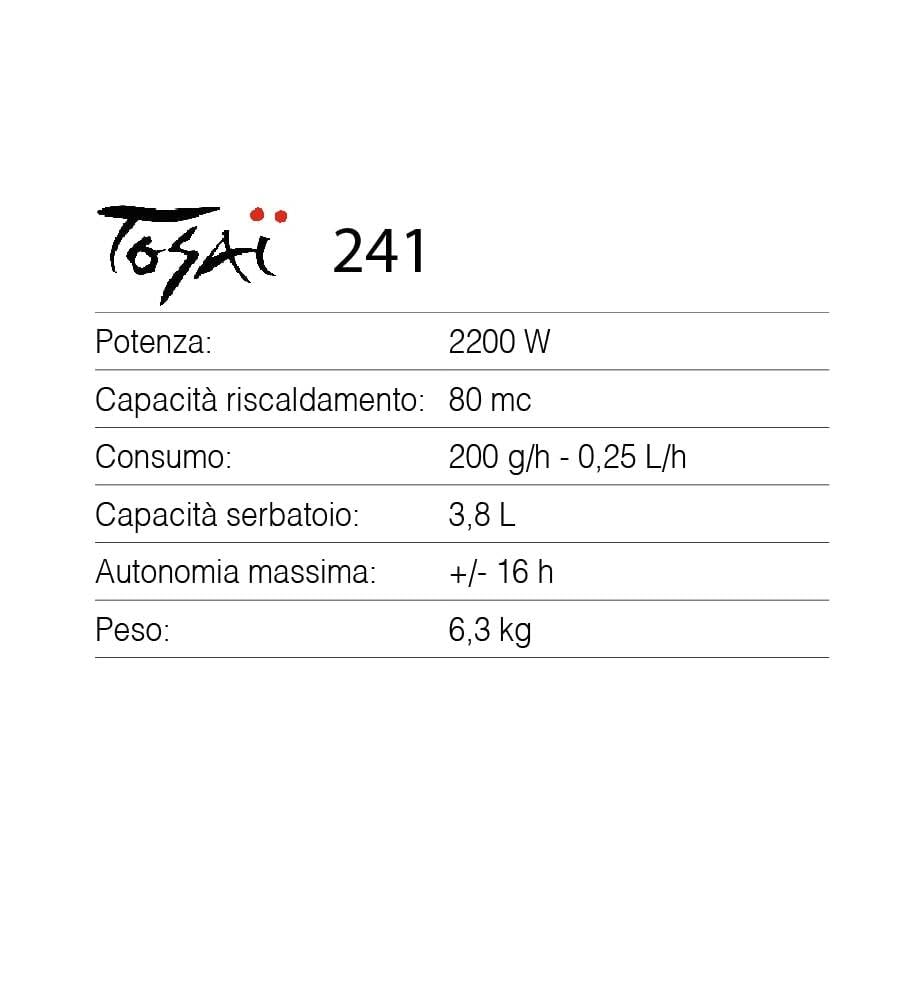 TecnoAir System - Stufa a combustibile liquido TOSAI Modello 241-2200 W