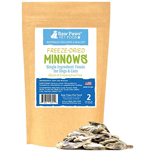 Raw Paws Pet Freeze Dried Minnows for Dogs & Cats, 2-oz - USA