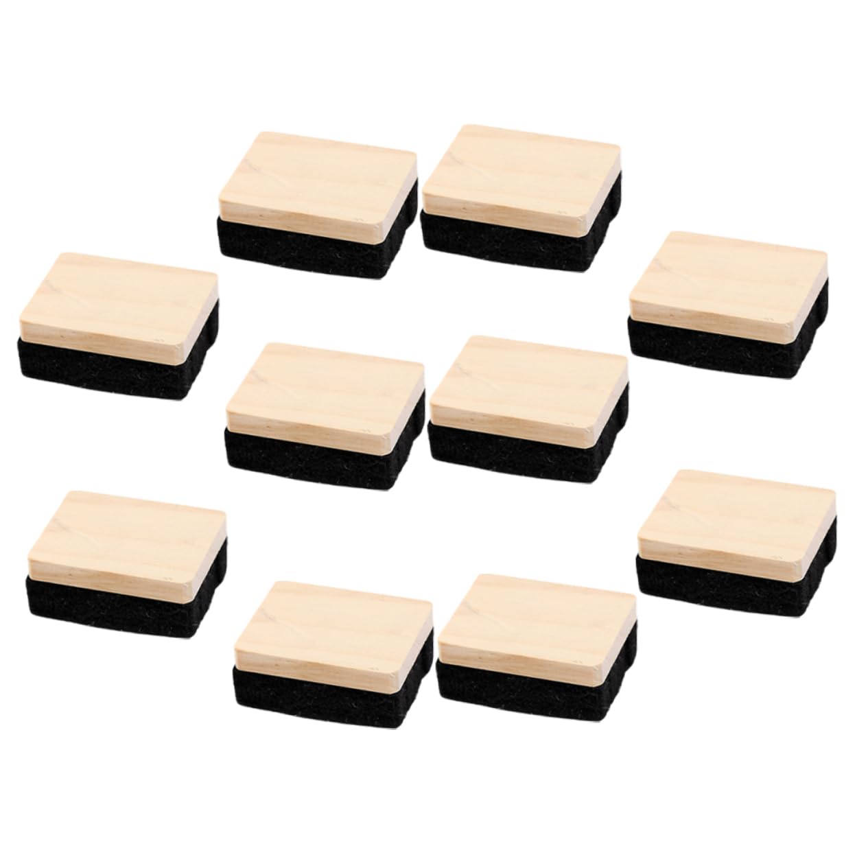 DOITOOL 2 Sätze Tafelschwämme Aus Holz Und Filz Staubfreie Kreidewischer Für Schul Büro Und Heimgebrauch Reinigungslösung Für Schwarze Und Weiße 10 Stück * 2