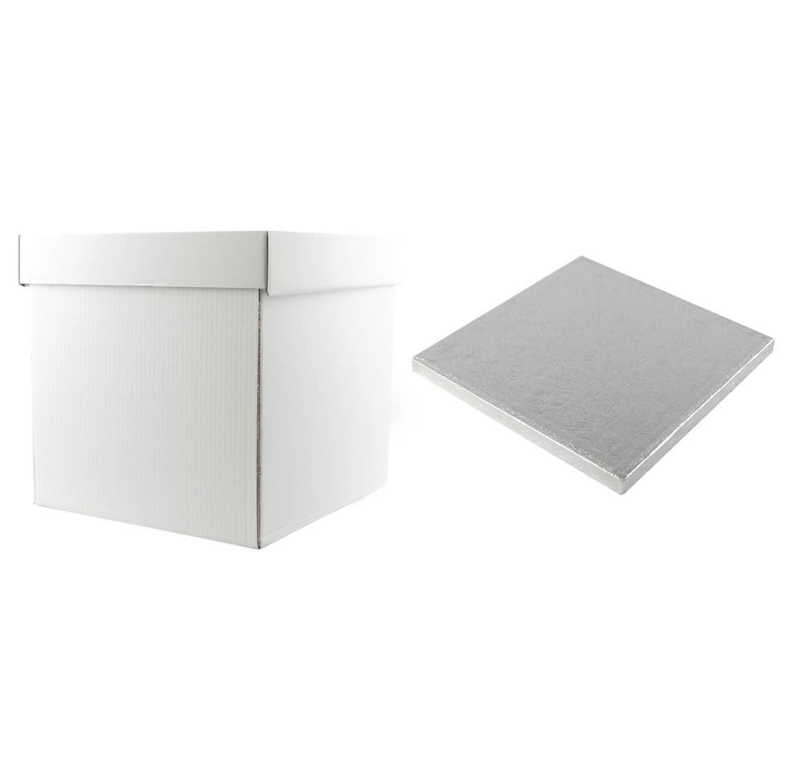 Its Just A Box White 13" X 13" X 13" Stacked Cake Box & Square 13" Drum