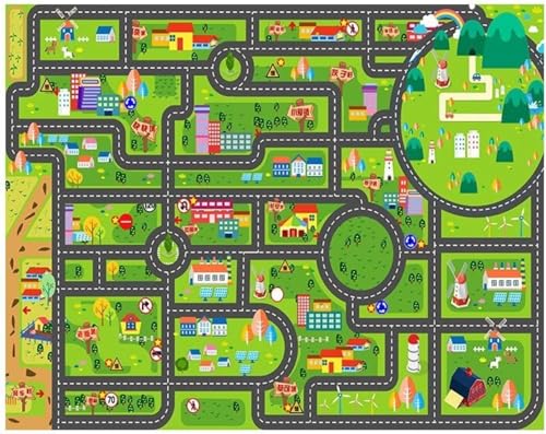 カーペット ラグ 道路 キッズ 80*120cm プレイマット ロードマップ 地図マップ 赤ちゃん 滑り止め 掃除簡単 洗える 知育マット キッズ 道路柄 保温 子供部屋マット 遊べる 子供部屋 幼児 知育玩具 保育園 防音 女の子 男の子 子供用 室内