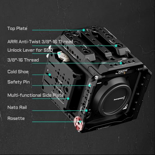 Image of Tilta Camera Modular Full Cage Compatible with Blackmagic Pyxis 6K / Pyxis 12K | Quick Release Bottom Plate | NATO Rai | Arri Rosette, Cold Shoe, SSD Mount | Multi-Thread Accessory Support
