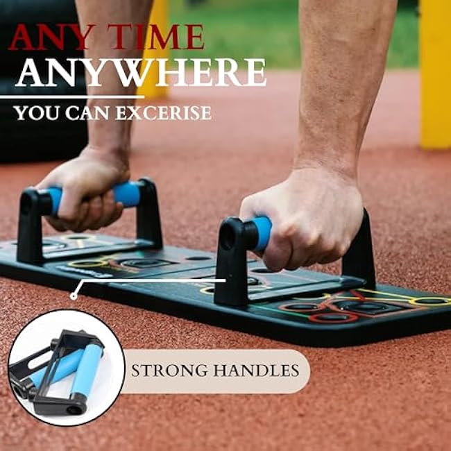 Push Up Board with Sit up Stand 15 in 1 Home Gym Portable Exercise Equipment, Resistance Bands, Push Up Handles Strength Training Equipment