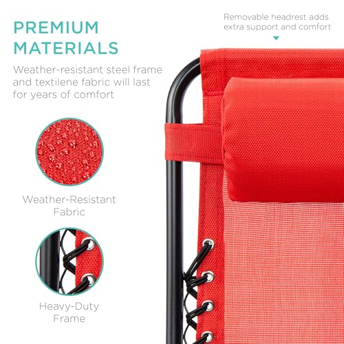 image for Best Choice Products Set of 2 Adjustable Steel Mesh Zero Gravity Loung