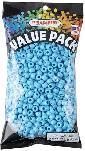 The Beadery Barrel Pony Bead in Baby Blye, 900-Piece