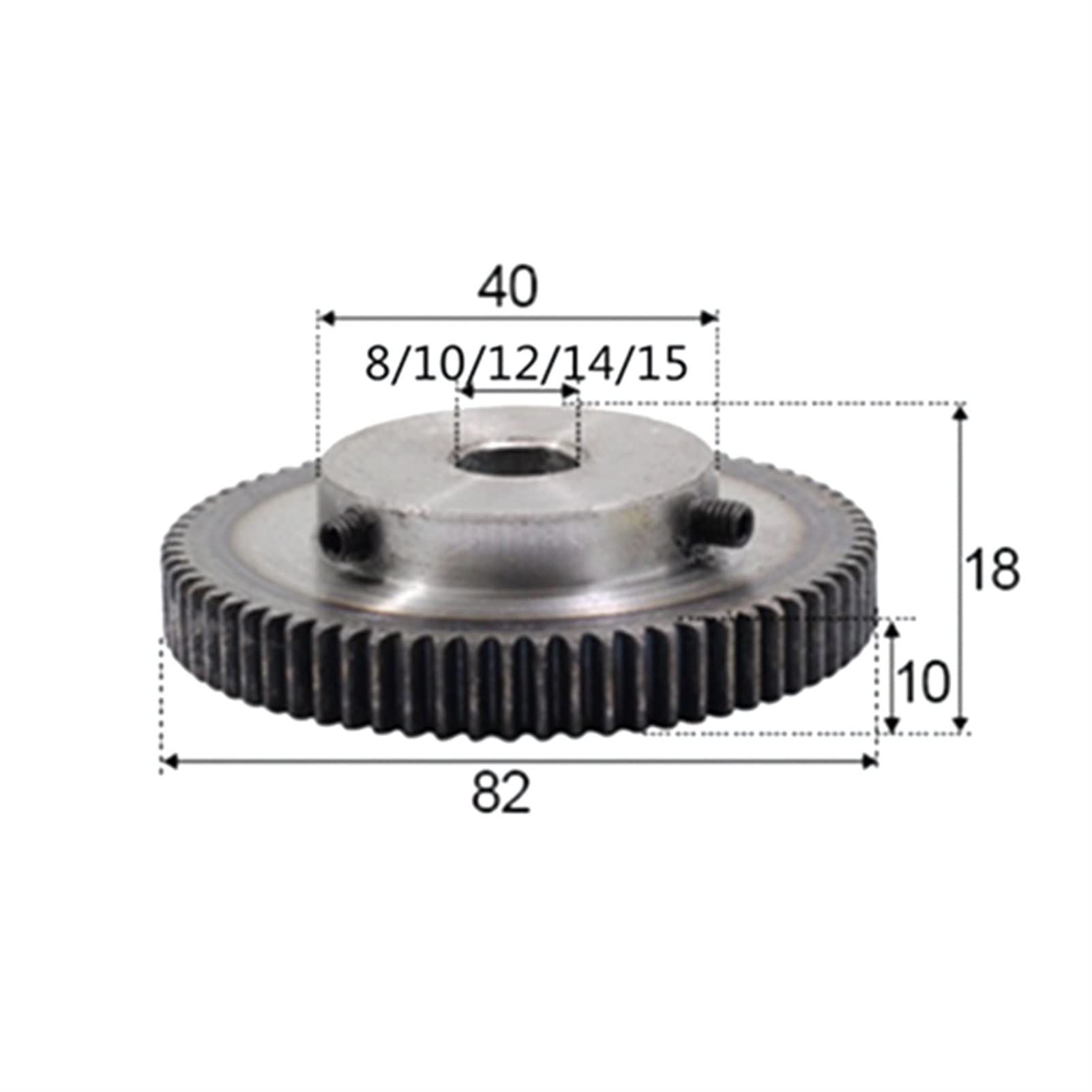 Motorgetriebe aus Aluminiumlegierung, 1 Modul 80 Zähne Stirnradritzel 8,10,11,12,14,15 mm Bohrung Motorgetriebe(12mm Bore)