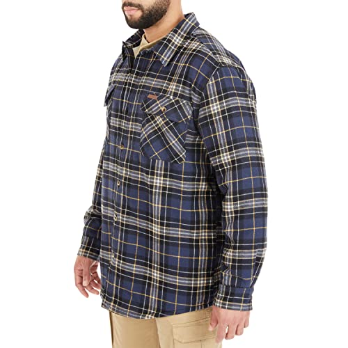 Image of Smith's Workwear Men's Sherpa-lined Cotton Flannel Shirt Jacket
