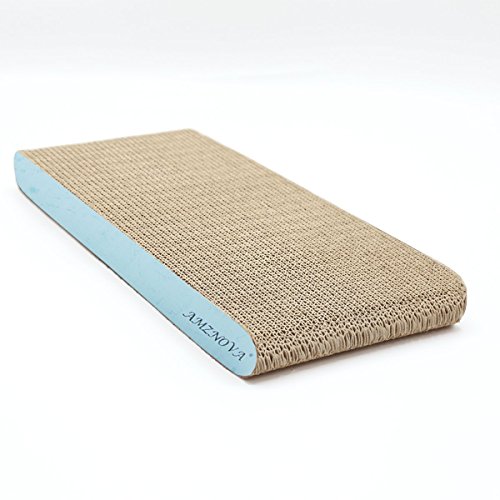 Amznova Cat Scratcher, Cardboard Cat Scratchers, Durable & Recyclable Scratching Pad, Colors Series, Narrow, Baby Blue #TOP4