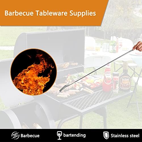 Miniatura 4 de Tenedor extensible, broma de tenedor extensible de 8.7 a 25.4 pulgadas, tenedor telescópico expandible para barbacoa, acero inoxidable, mango
