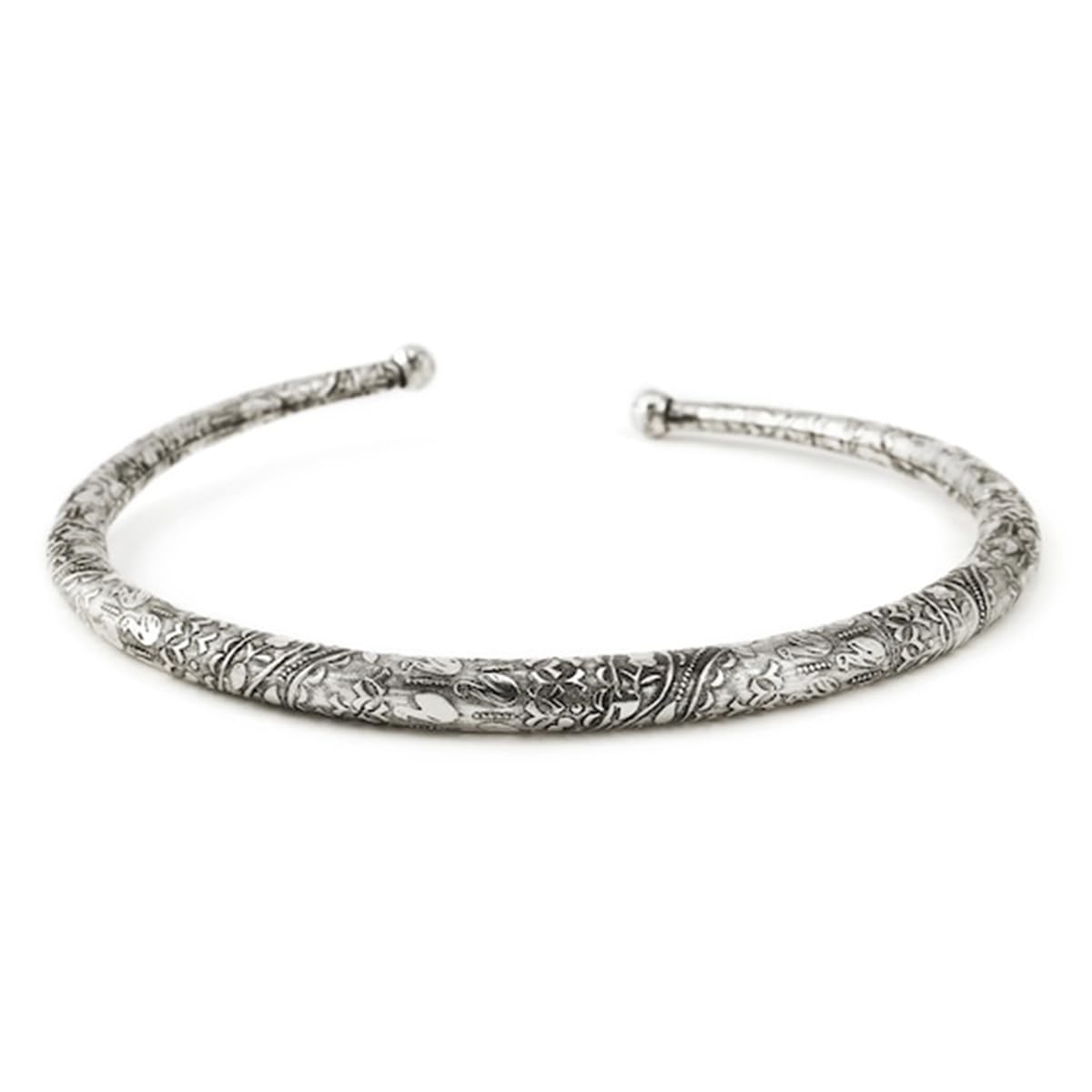 rubans Silver-Plated Oxidised Choker Necklace For Women-picture-48