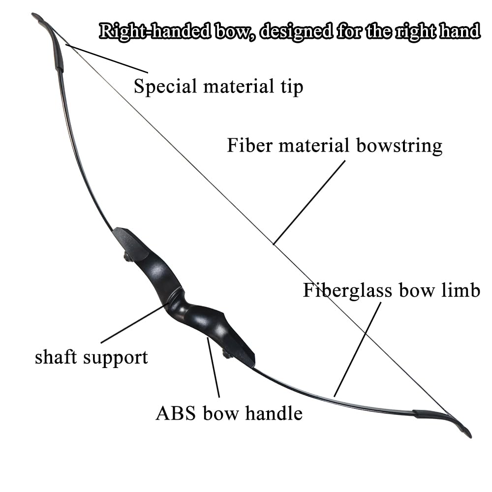 Arco e Arrow Recurve Set per Adulti, Principianti, Adolescenti, Arco da tiro con l'arco a Mano Destra per la pratica del bersaglio all'aperto, Competizioni di caccia e tiro con l'arco