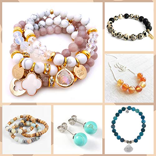 image for Beads for Jewelry Making, Gacuyi 100pcs 8mm Natural Crystal Round Loos