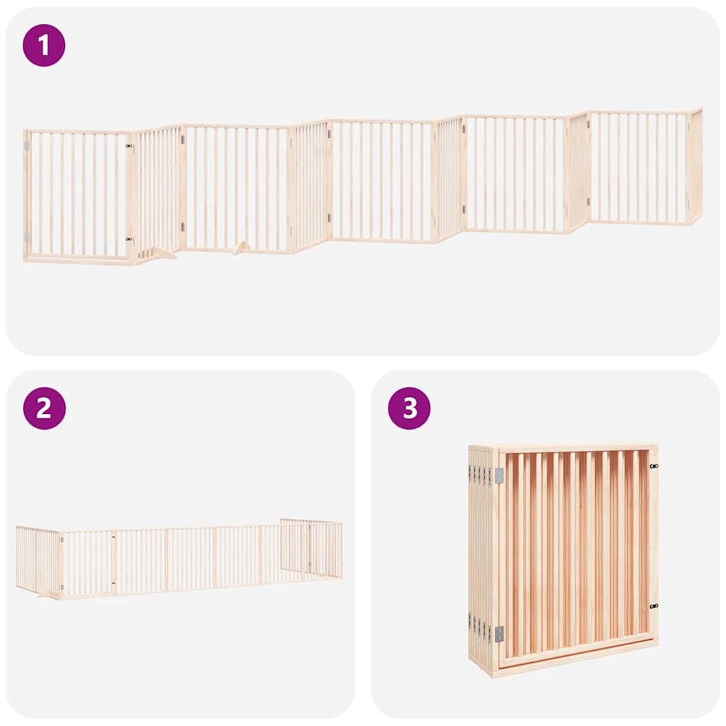 Genérico Puerta para Perros Plegable 10 Paneles Madera de álamo 800 cm,Productos para Mascotas,Productos para Mascotas,Productos para Perros,Casetas y cercados para perros-3155559