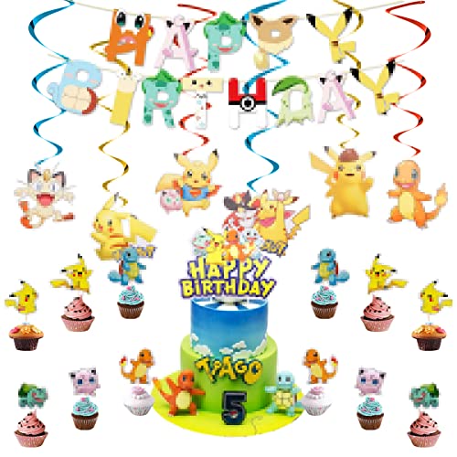 Decoraciones de Fiesta Cumpleaños 31 pcs, Decoraciones Cumpleaños, Cupcake Topper, Pancarta de...