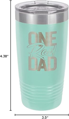 Miniatura 10 de ONE RAD DAD TEAL Vaso de bebida de 20 oz con pajita  Taza de viaje grabada con láser  Comparar con Yeti Rambler  Idea de regalo para papá para el