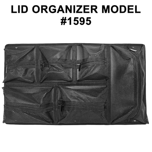 Image of LAFENLIN Lid Organizer for Pelican 1595 Case, Hook & Loop (Screws Inc.) | Upgraded 6-pocket Thick Mesh Lid Organizer for Photographers & Divers. Secures Camera Gear & Tools, No More Loose Items