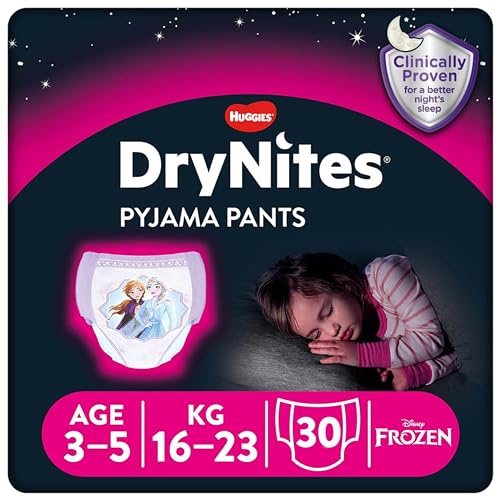 HUGGIES DryNites Girl hochabsorbierende Nachtwindeln für Mädchen 3-5...