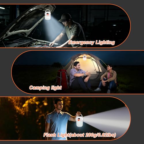 Rechargeable Portable Solar Camping Lantern, 7 Mode Waterproof Emergency Lights with Solar Panel & Hook, Ultra Bright Flashlight Tent Light for Outdoor, Tent, Emergency, Car Camping - image 3