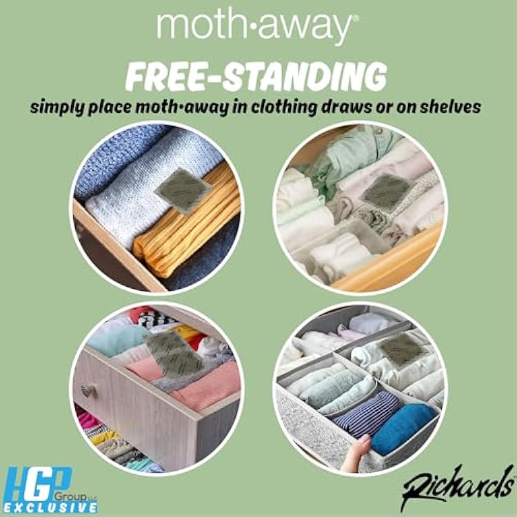 Richards Homewares Moth Away Sachets 24-Pack Natural Herbal Moth Repellent, Non-Toxic & Chemical-Free, Fresh Scent for Drawers, Closets & Storage Bins Made in USA